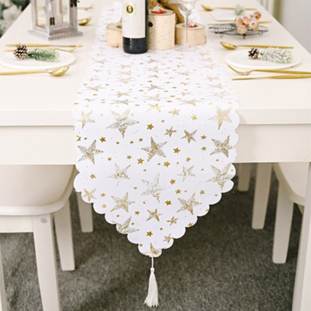 Star Pattern Christmas Table Runner Table Tablecloth
