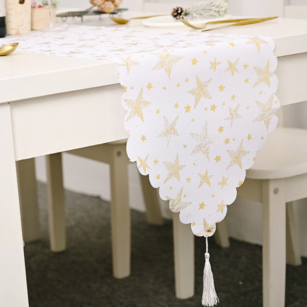 Star Pattern Christmas Table Runner Table Tablecloth