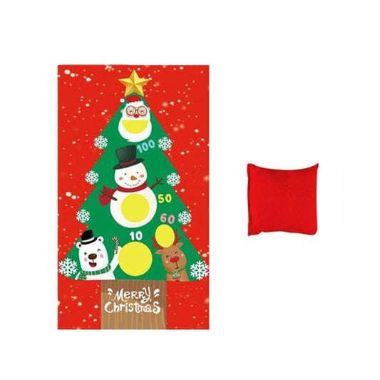 Red Christmas Tree Christmas Hanging Game Flag Throwing Bag