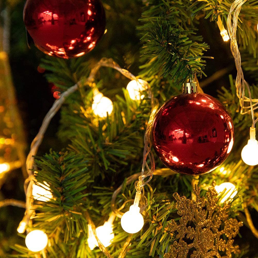 Red Set of  Christmas Decorations Hanging Balls