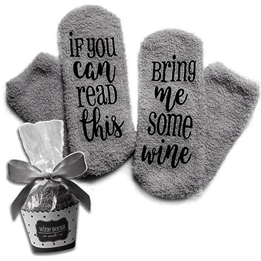 2Pairs Cake Socks Comfortable Dispensing Bottom Socks Letter Pattern Socks