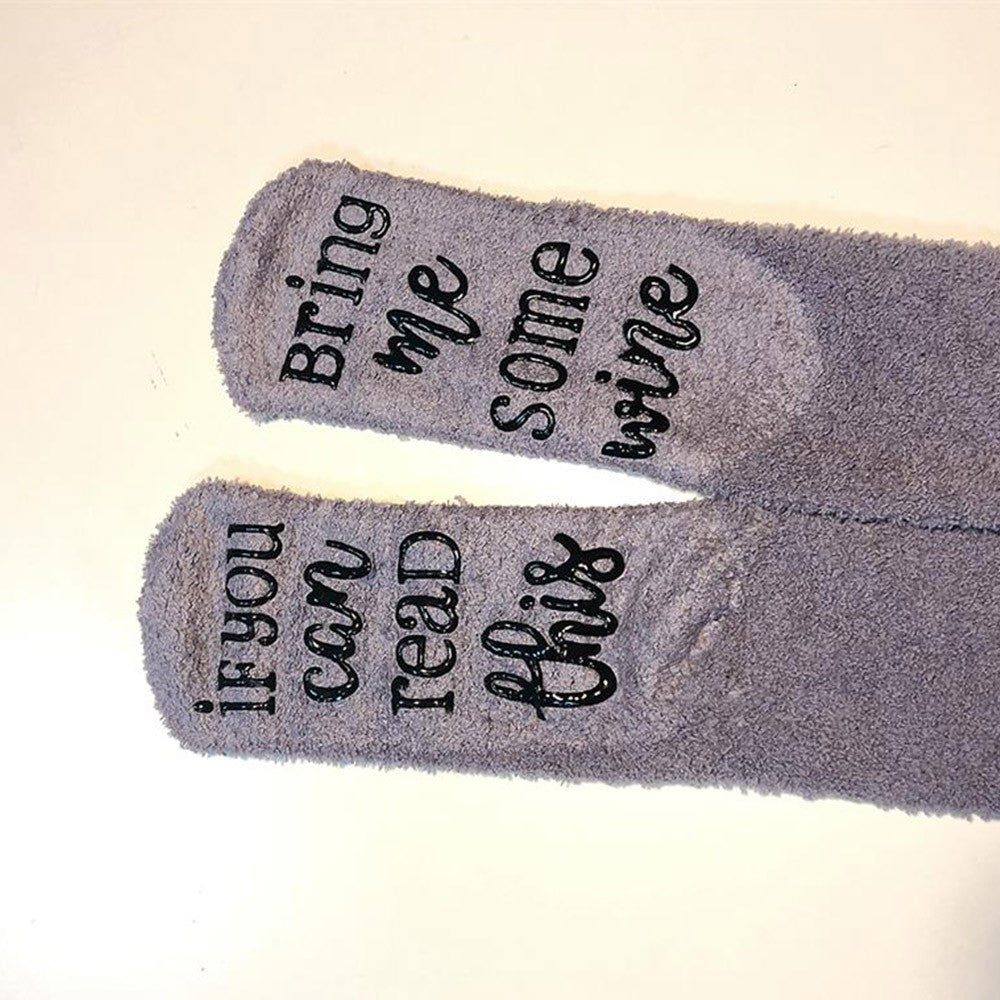 2Pairs Cake Socks Comfortable Dispensing Bottom Socks Letter Pattern Socks