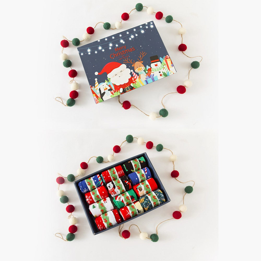 12Pairs Christmas Socks with Box