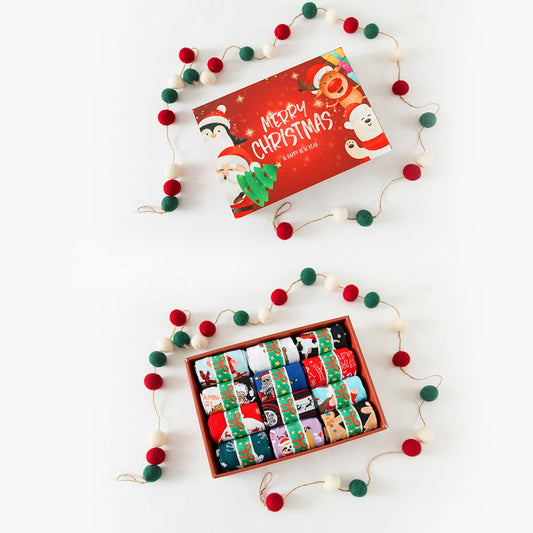12Pairs Christmas Socks with Box