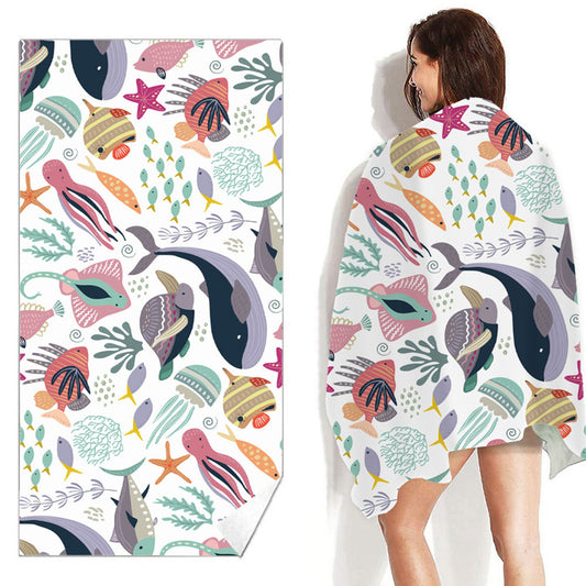 2 Pack 80 x 160cm Quick Dry Beach Towels Style 1