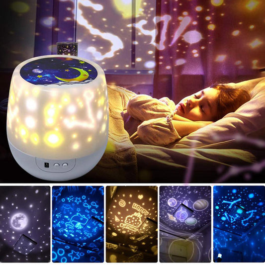Moon Star Projector Starry Night Light Sky Lights Baby Kids Bedside Lamp