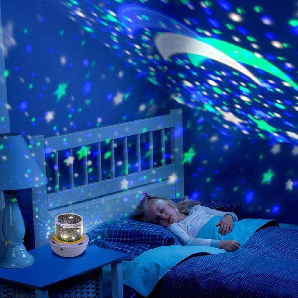 Moon Star Projector Starry Night Light Sky Lights Baby Kids Bedside Lamp