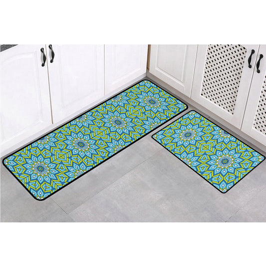 2PCS Kitchen Non-Slip Mat Water Absorbent Long Kitchen Carpets Kitchen Floor Mats Home Decoration Rugs Set Style 2
