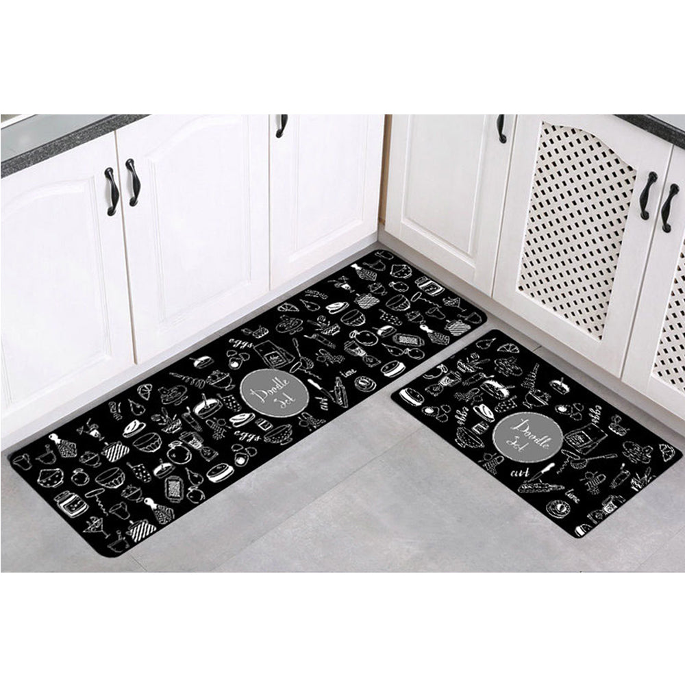 2PCS Kitchen Non-Slip Mat Water Absorbent Long Kitchen Carpets Kitchen Floor Mats Home Decoration Rugs Set Style 5