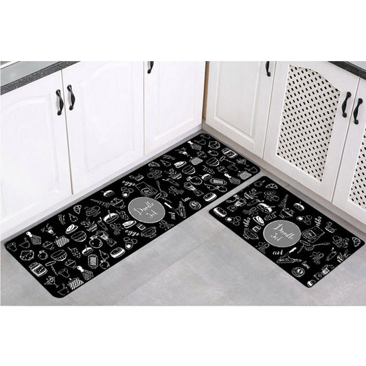 2PCS Kitchen Non-Slip Mat Water Absorbent Long Kitchen Carpets Kitchen Floor Mats Home Decoration Rugs Set Style 5