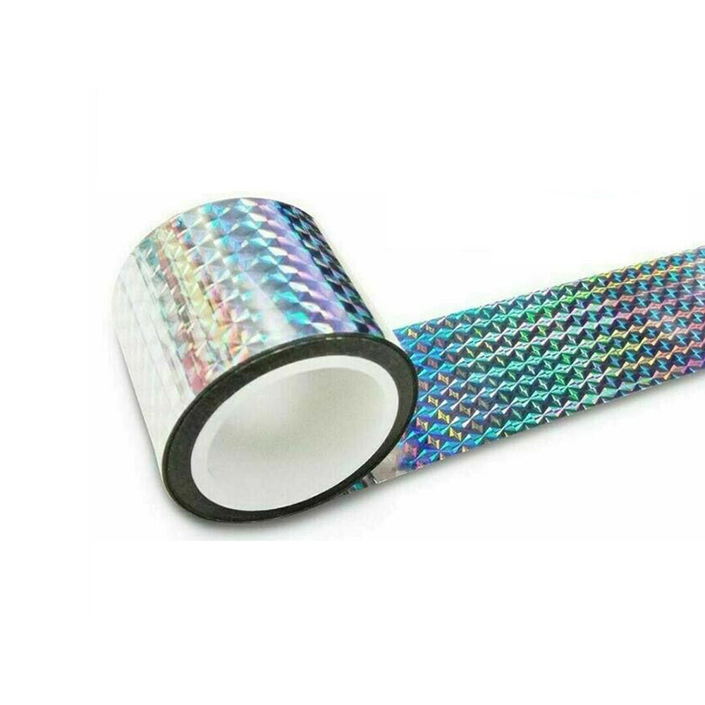 2 Rolls Large Size Bird Deterrent Reflective Scare Tapes Dual-Side Garden Bird Scare Tapes