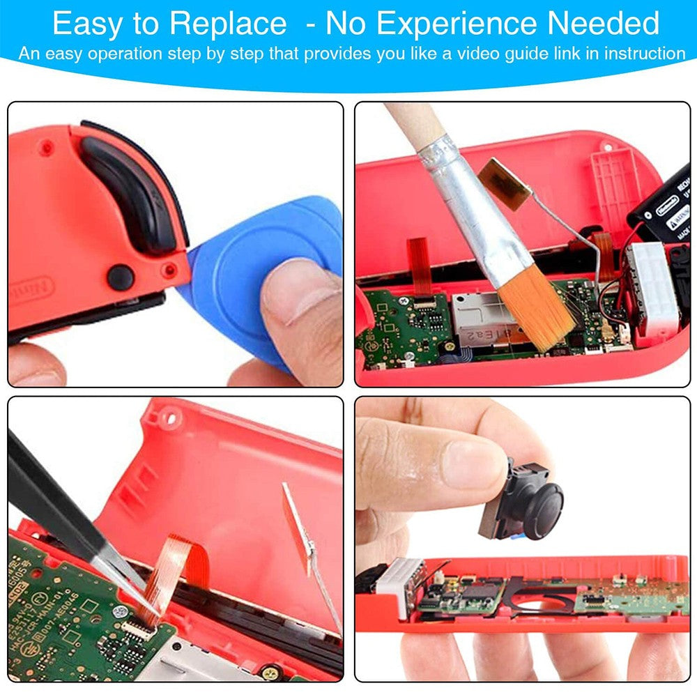 25 in 1 Multifunctional Joystick Controller Repair Kit Joystick Caps Replacement Controller Kit 3D Joystick Replacement for Nintendo Switch Joy-con