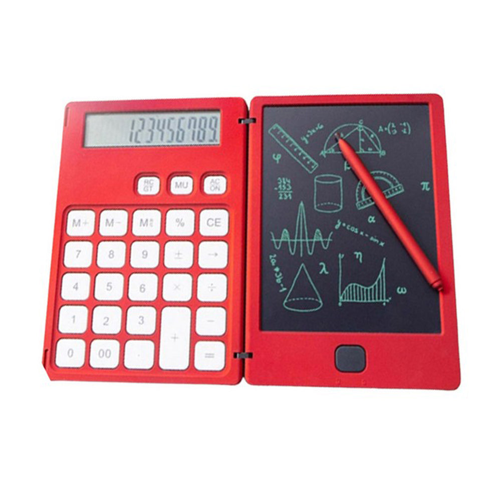 LCD Writing Tablet with Calculator 2 in 1 Calculator Notepad Digital Drawing Board Electronic Handwriting Pad