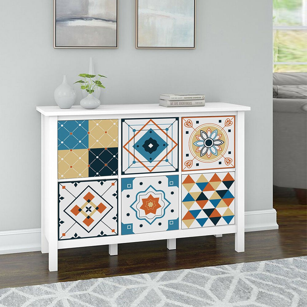 40Pcs Self Adhesive Tile Stickers 10 x 10cm Wall Stickers Retro Tile Stickers Waterproof Oil-proof Cabinet Stickers Home Decoration Style 1