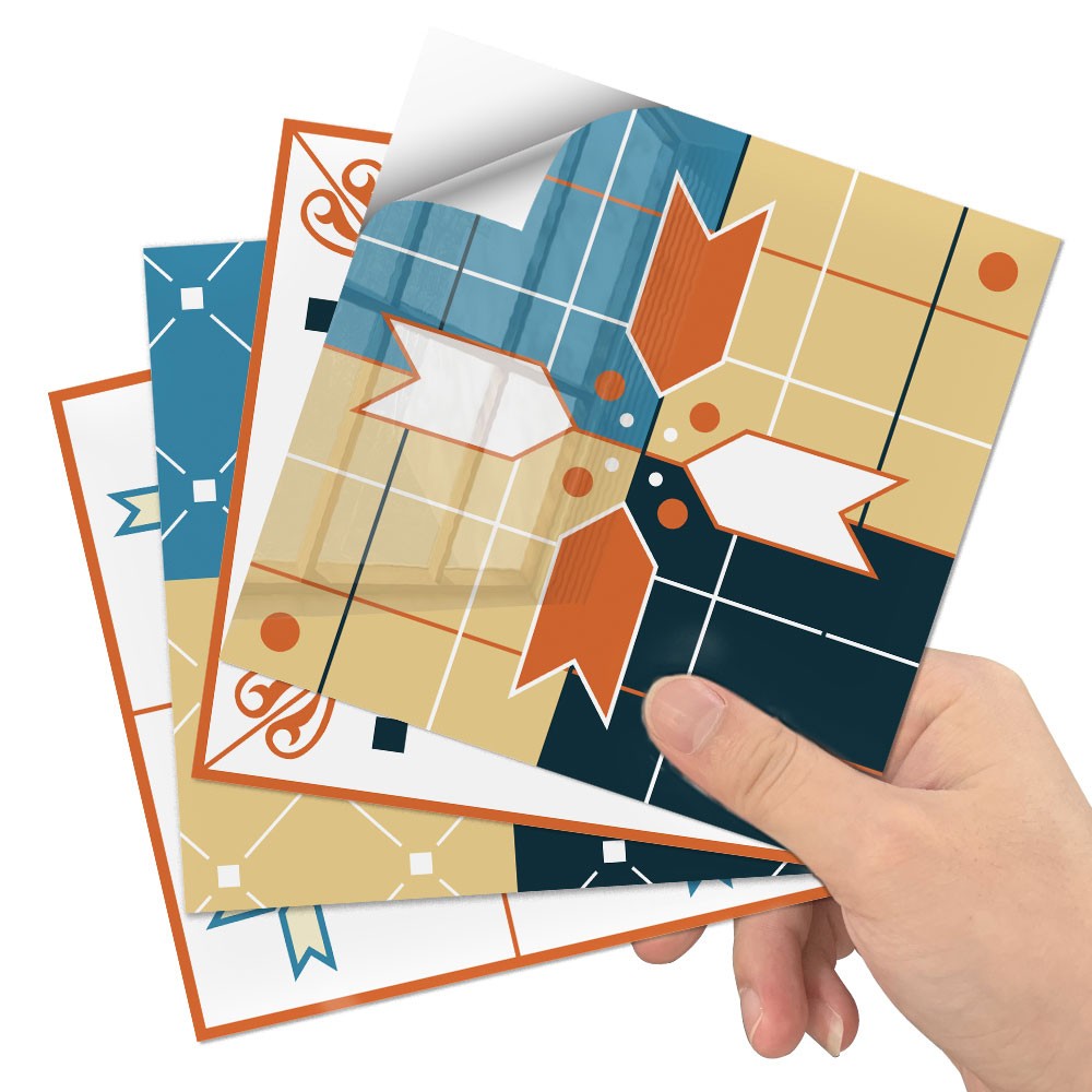 40Pcs Self Adhesive Tile Stickers 10 x 10cm Wall Stickers Retro Tile Stickers Waterproof Oil-proof Cabinet Stickers Home Decoration Style 1