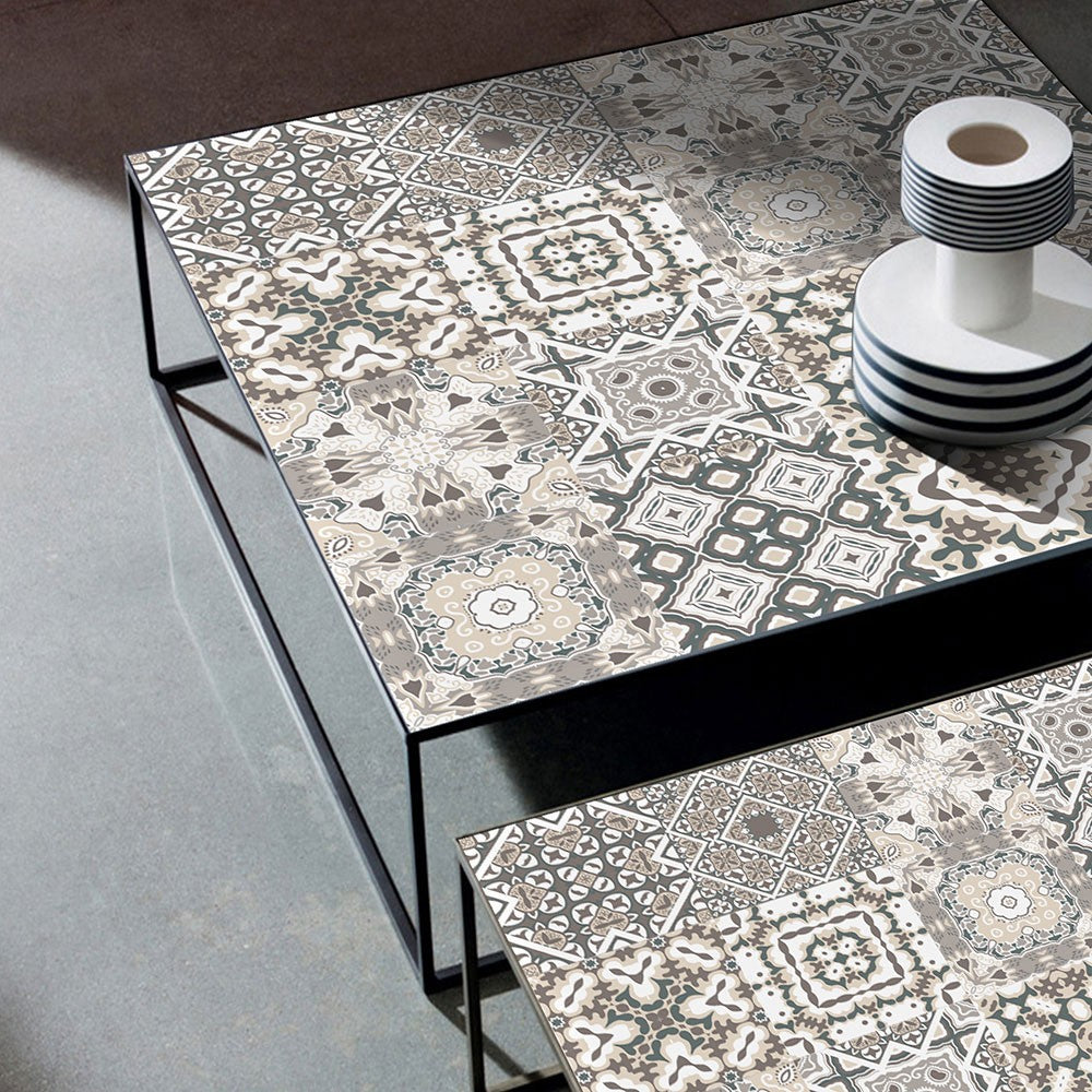 20Pcs Self Adhesive Tile Stickers 10 x 10cm Wall Stickers Retro Tile Stickers Waterproof Oil-proof Cabinet Stickers Home Decoration Style 2