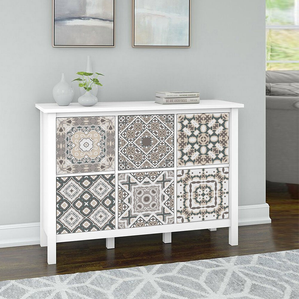 20Pcs Self Adhesive Tile Stickers 10 x 10cm Wall Stickers Retro Tile Stickers Waterproof Oil-proof Cabinet Stickers Home Decoration Style 2