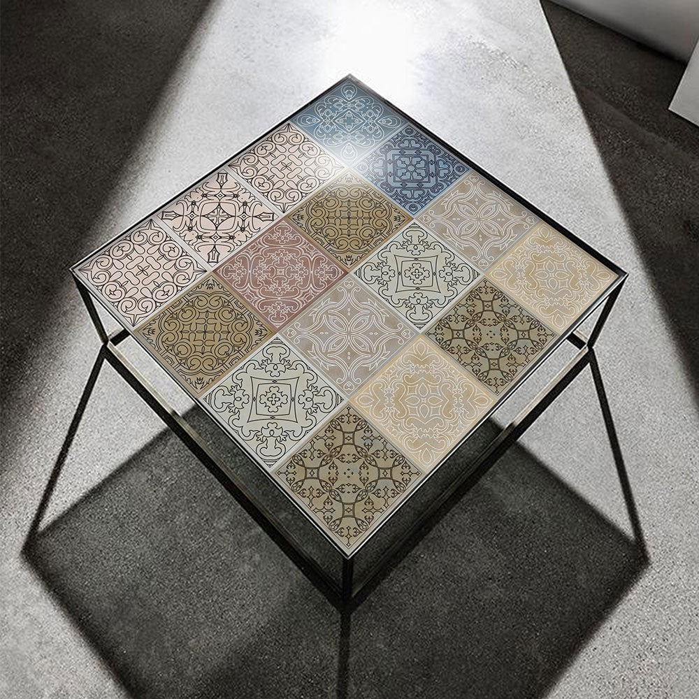 40Pcs Self Adhesive Tile Stickers 10 x 10cm Wall Stickers Retro Tile Stickers Waterproof Oil-proof Cabinet Stickers Home Decoration Style 4