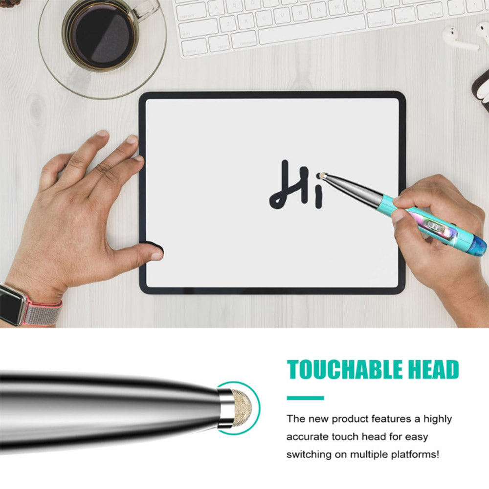 2.4G Bluetooth Wireless Mouse Pen Wireless Mouse Touch Pen USB Rechargeable Mouse Pen Mini Mice for Tablet Laptop Blue