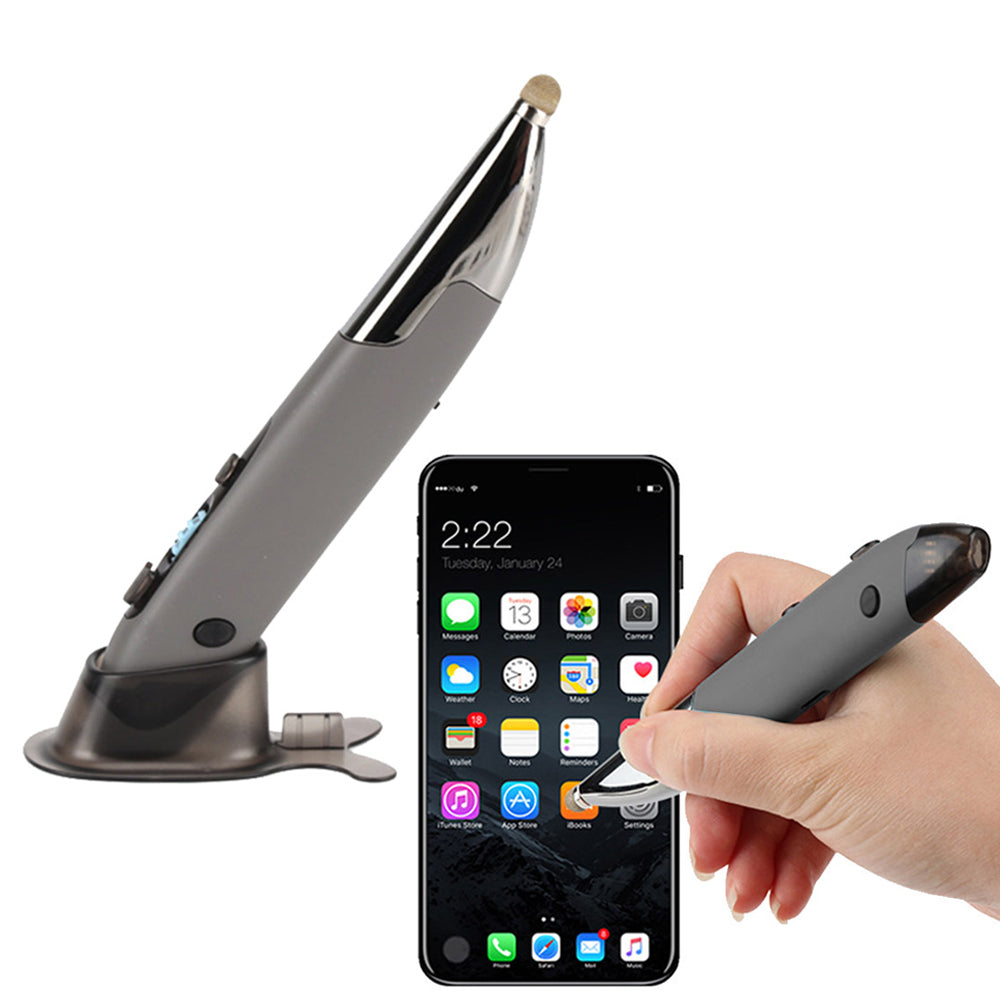 2.4G Bluetooth Wireless Mouse Pen Wireless Mouse Touch Pen USB Rechargeable Mouse Pen Mini Mice for Tablet Laptop Grey