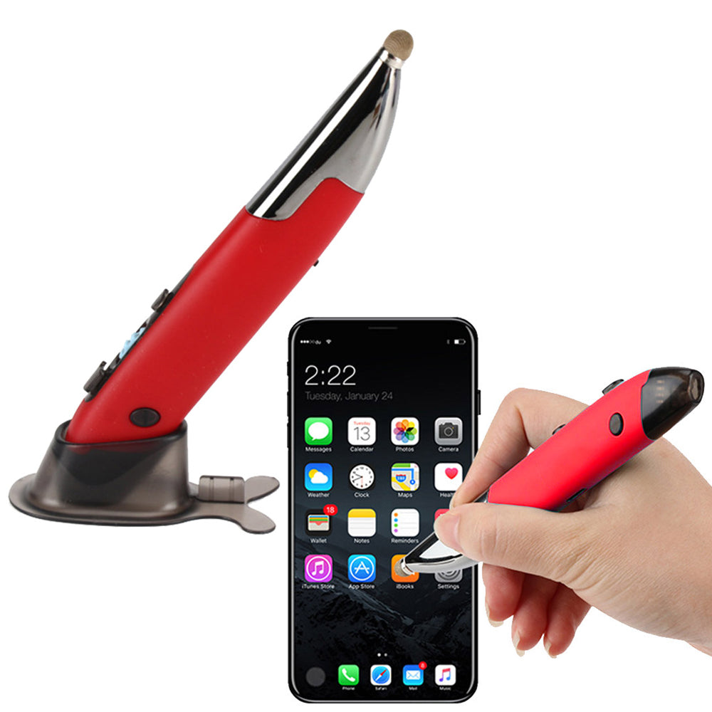2.4G Bluetooth Wireless Mouse Pen Wireless Mouse Touch Pen USB Rechargeable Mouse Pen Mini Mice for Tablet Laptop Red