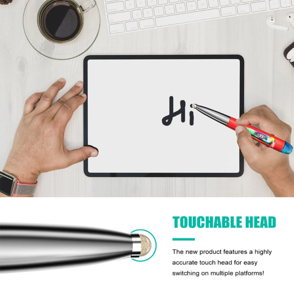 2.4G Bluetooth Wireless Mouse Pen Wireless Mouse Touch Pen USB Rechargeable Mouse Pen Mini Mice for Tablet Laptop Red