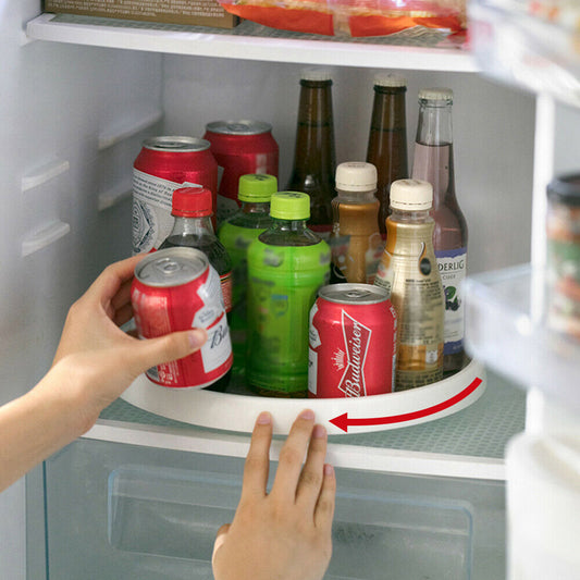 Kitchen Rotating Condiment Storage Rack 360 Degree Rotating Storage Tray Non-Slip Spice Rack Bathroom Swivel Tray Organizer