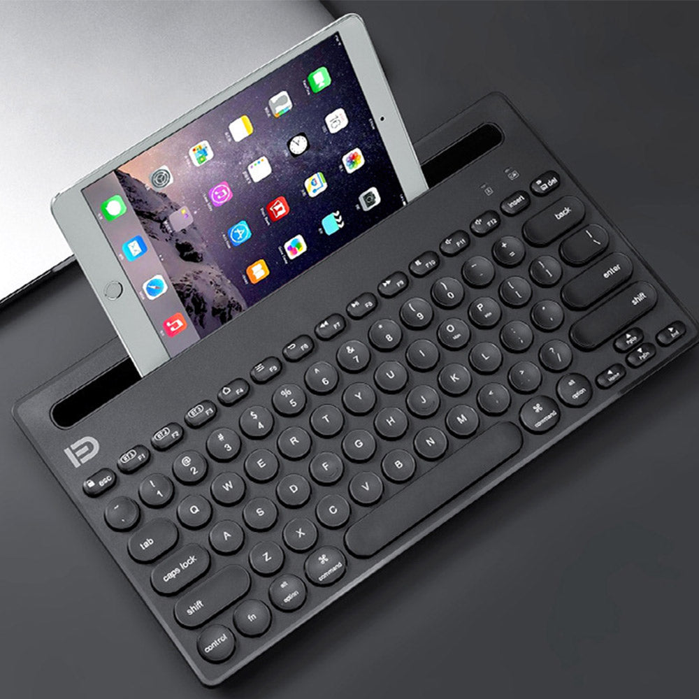 Black Wireless Bluetooth Keyboard Cordless Bluetooth Keyboard for Tablet Cellphone and Computer