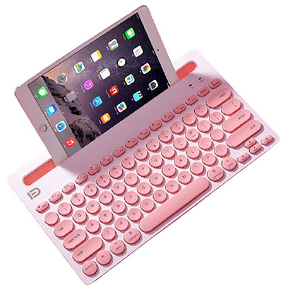 Pink Wireless Bluetooth Keyboard Cordless Bluetooth Keyboard for Tablet Cellphone and Computer