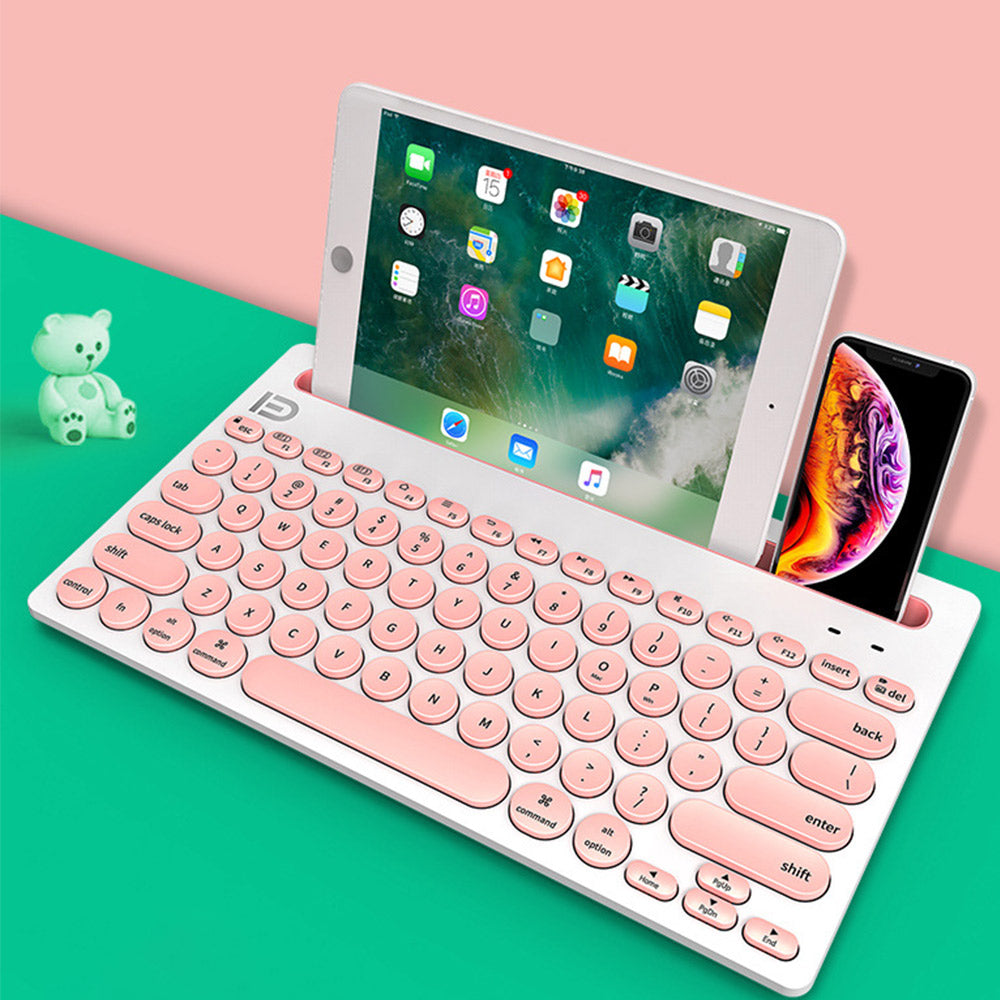 Pink Wireless Bluetooth Keyboard Cordless Bluetooth Keyboard for Tablet Cellphone and Computer
