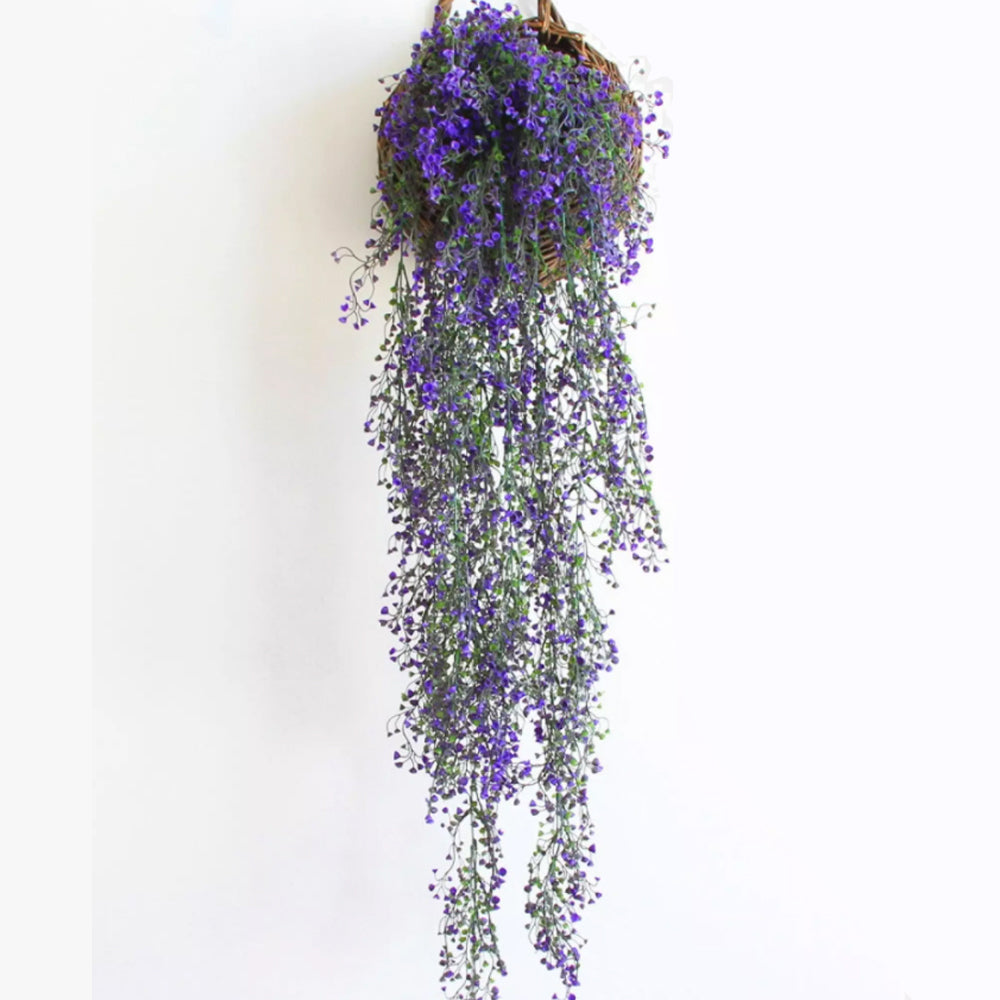 2Pcs Purple Artificial Plants Fake Flower Vines Hanging Garland Plants Home Decoration