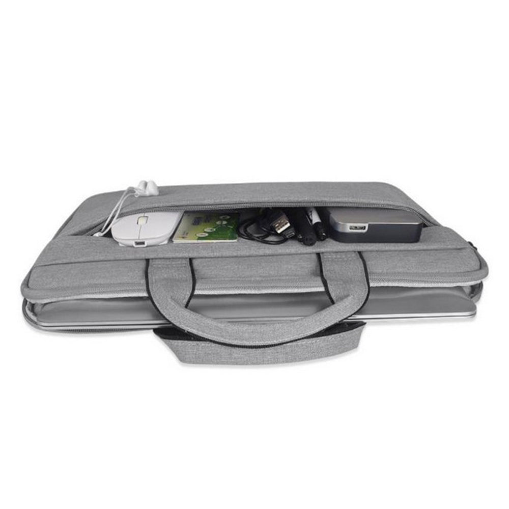 13 Inches Handheld Laptop Bag Portable Lightweight Shoulder Bag Shock Absorption Handbag Light Grey