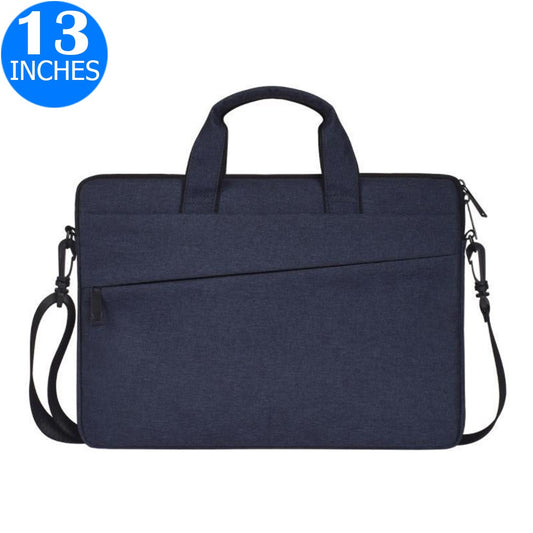 13 Inches Handheld Laptop Bag Portable Lightweight Shoulder Bag Shock Absorption Handbag Navy