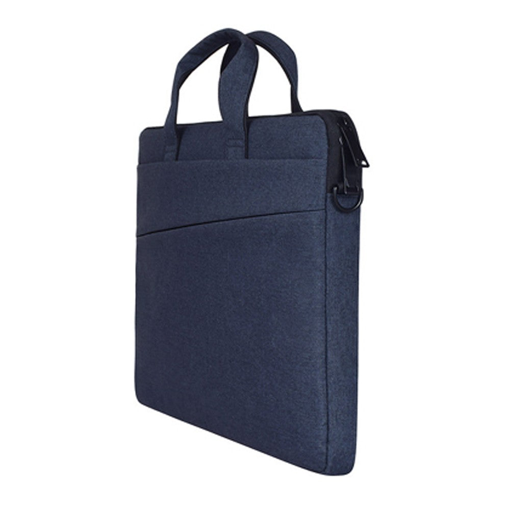 15 Inches Handheld Laptop Bag Portable Lightweight Shoulder Bag Shock Absorption Handbag Navy