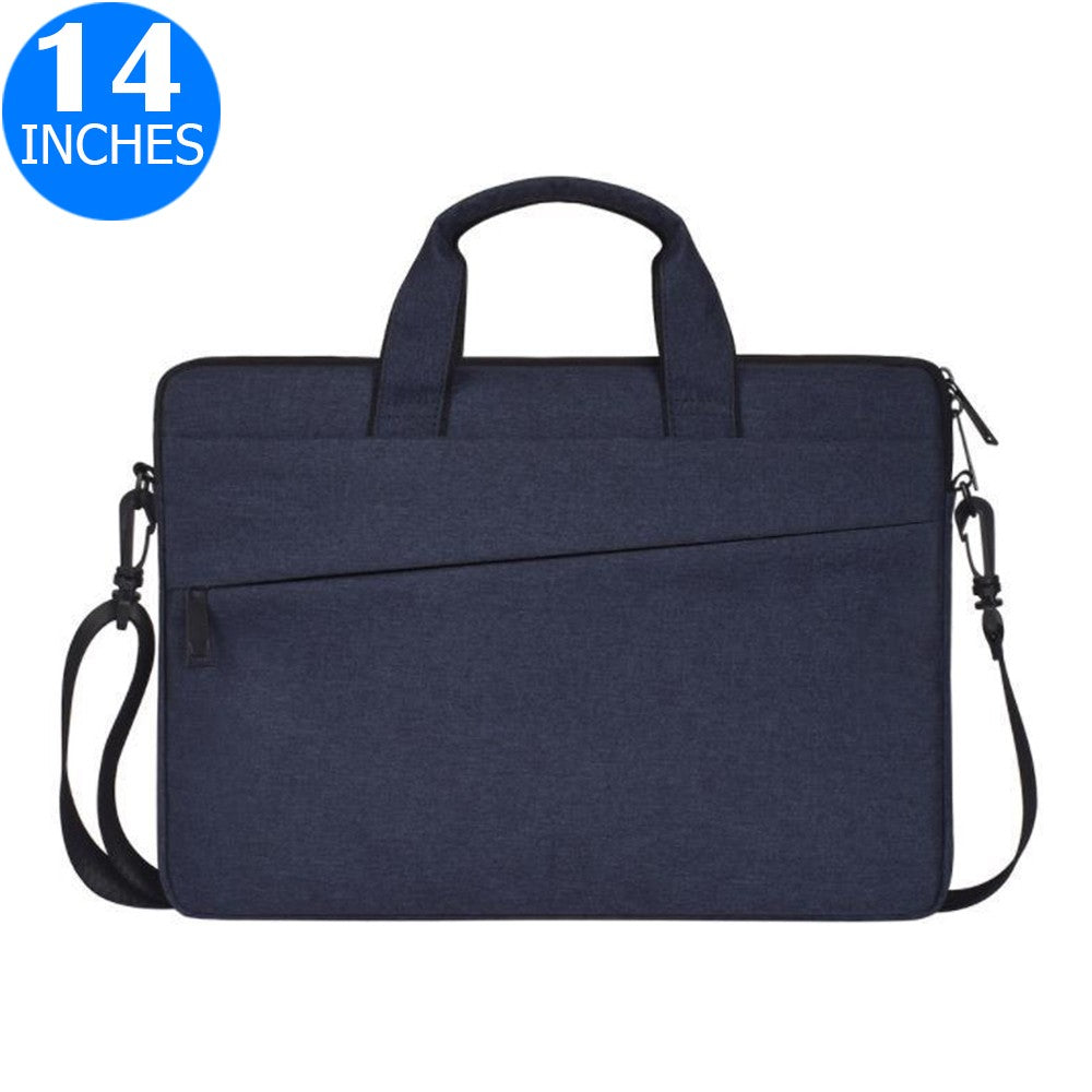 14 Inches Handheld Laptop Bag Portable Lightweight Shoulder Bag Shock Absorption Handbag Navy