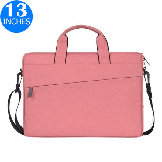 13 Inches Handheld Laptop Bag Portable Lightweight Shoulder Bag Shock Absorption Handbag Pink