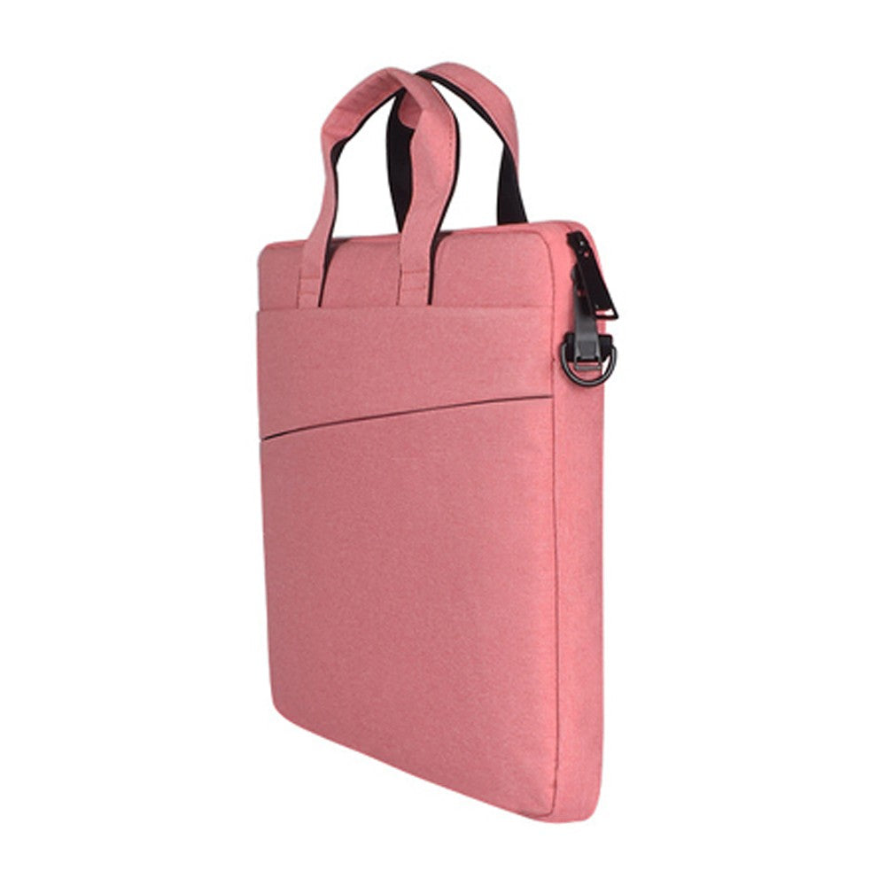 14 Inches Handheld Laptop Bag Portable Lightweight Shoulder Bag Shock Absorption Handbag Pink