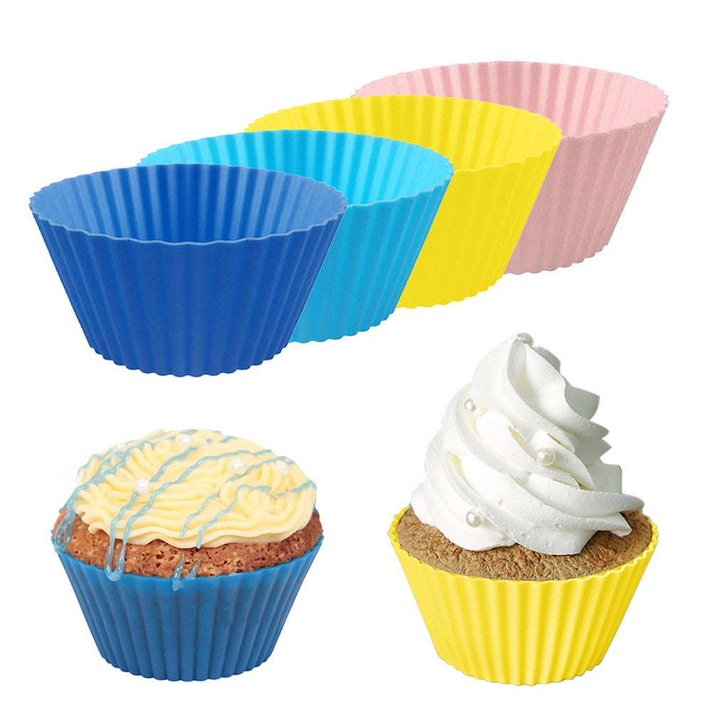 10PCS Reusable Non Stick Silicone Cake Cups Baking Molds Sets for Cup Cake