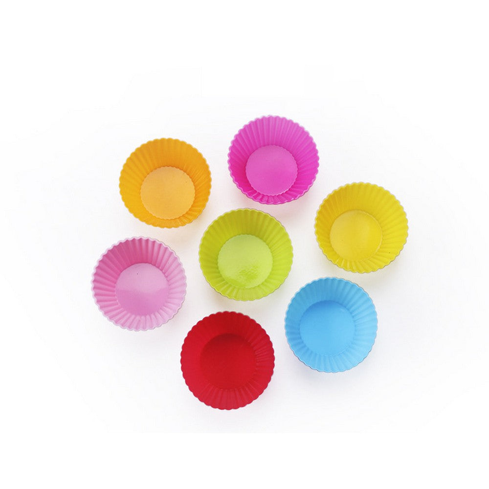 10PCS Reusable Non Stick Silicone Cake Cups Baking Molds Sets for Cup Cake
