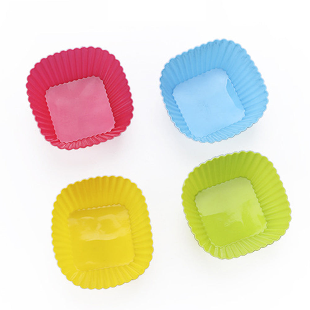 10Pcs Reusable Non Stick Silicone Cake Cups Baking Molds Sets for Cup Cake