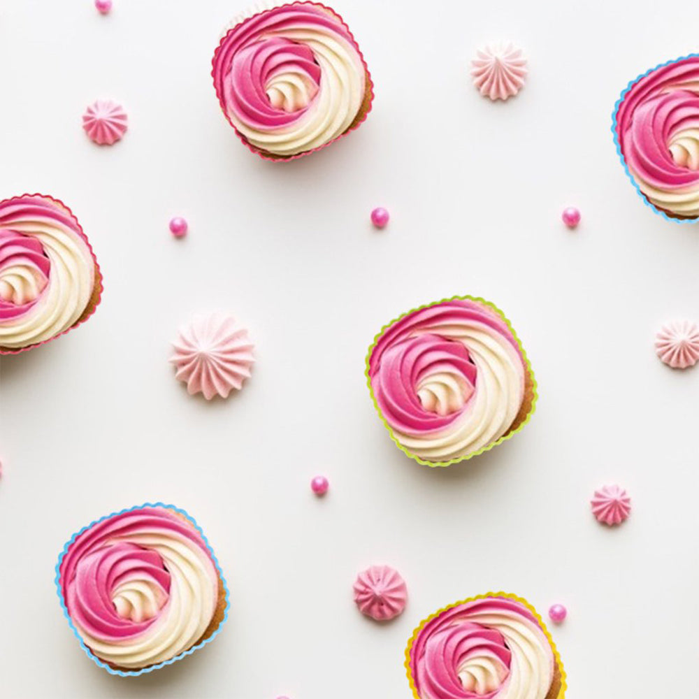 10Pcs Reusable Non Stick Silicone Cake Cups Baking Molds Sets for Cup Cake