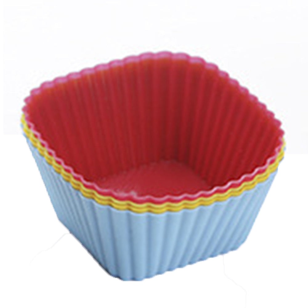 10Pcs Reusable Non Stick Silicone Cake Cups Baking Molds Sets for Cup Cake
