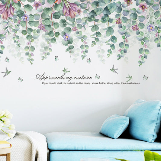 Self-adhesive Stickers Plant Wall Stickers Leaves Flower Stickers Window Door Stickers Home Art Decoration Style 2