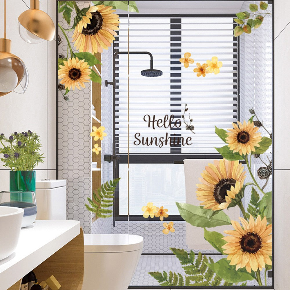 Self-adhesive Stickers Plant Wall Stickers Flower Stickers Window Door Stickers Home Art Decoration Style 3