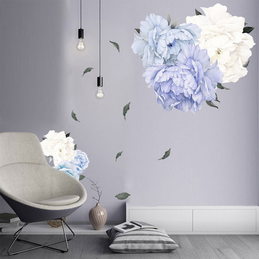 1 X Blue White Wall Sticker Window Door Stickers Self-adhesive Stickers Home Wall Art Decoration