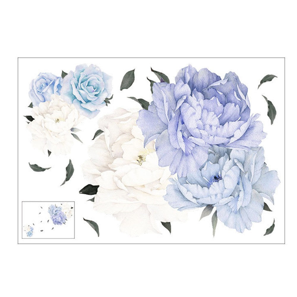 2 X Blue White Wall Sticker Window Door Stickers Self-adhesive Stickers Home Wall Art Decoration