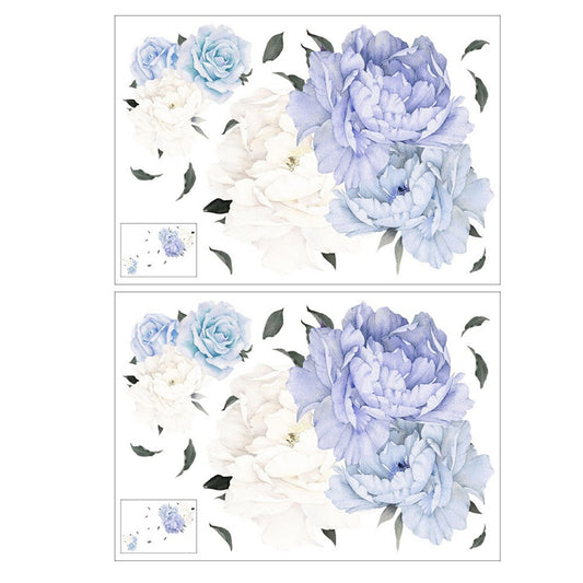 2 X Blue White Wall Sticker Window Door Stickers Self-adhesive Stickers Home Wall Art Decoration