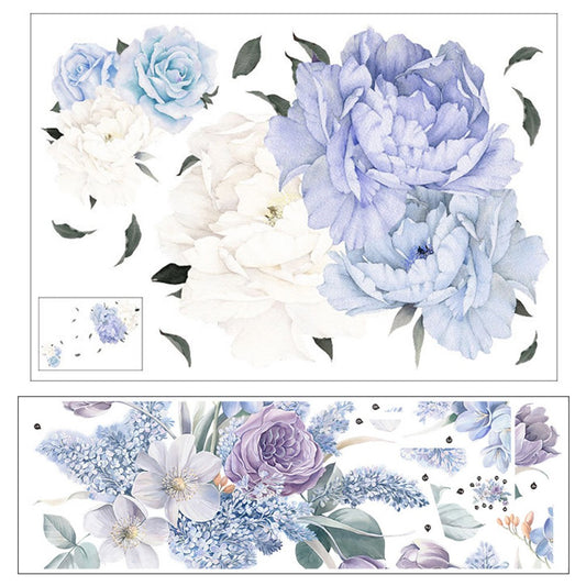 2 X Blue White Purple Wall Sticker Window Door Stickers Self-adhesive Stickers Home Wall Art Decoration