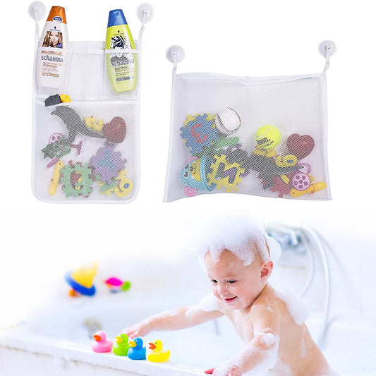 Kids Baby Bath Toy Hanging Organizer Anti-Slip Sucker Storage Bag Toy Mesh Holder Shower Bathroom Organizer