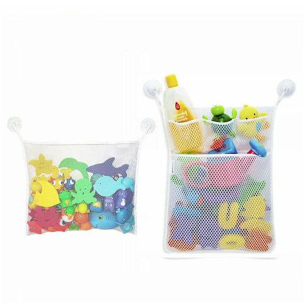 Kids Baby Bath Toy Hanging Organizer Anti-Slip Sucker Storage Bag Toy Mesh Holder Shower Bathroom Organizer